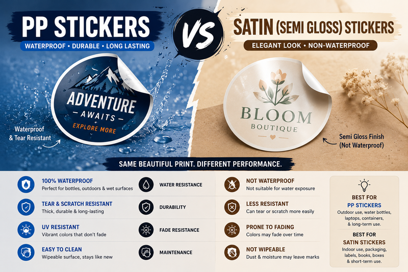 PP Stickers vs Satin: Which Material Should You Choose?